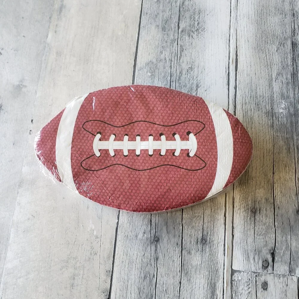 NWT Football Shaped Paper Napkins (40 Count)